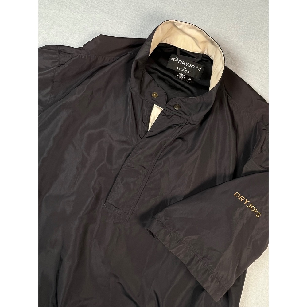 DryJoys FootJoy Mens Golf Pullover Jacket Black Short Sleeve‎ M